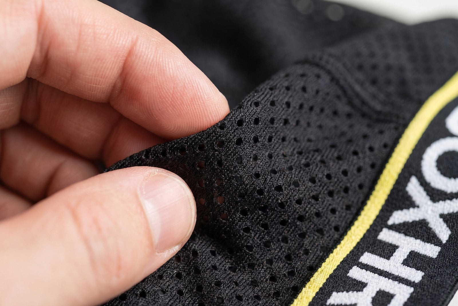 Close-up of the bamboo mesh fabric