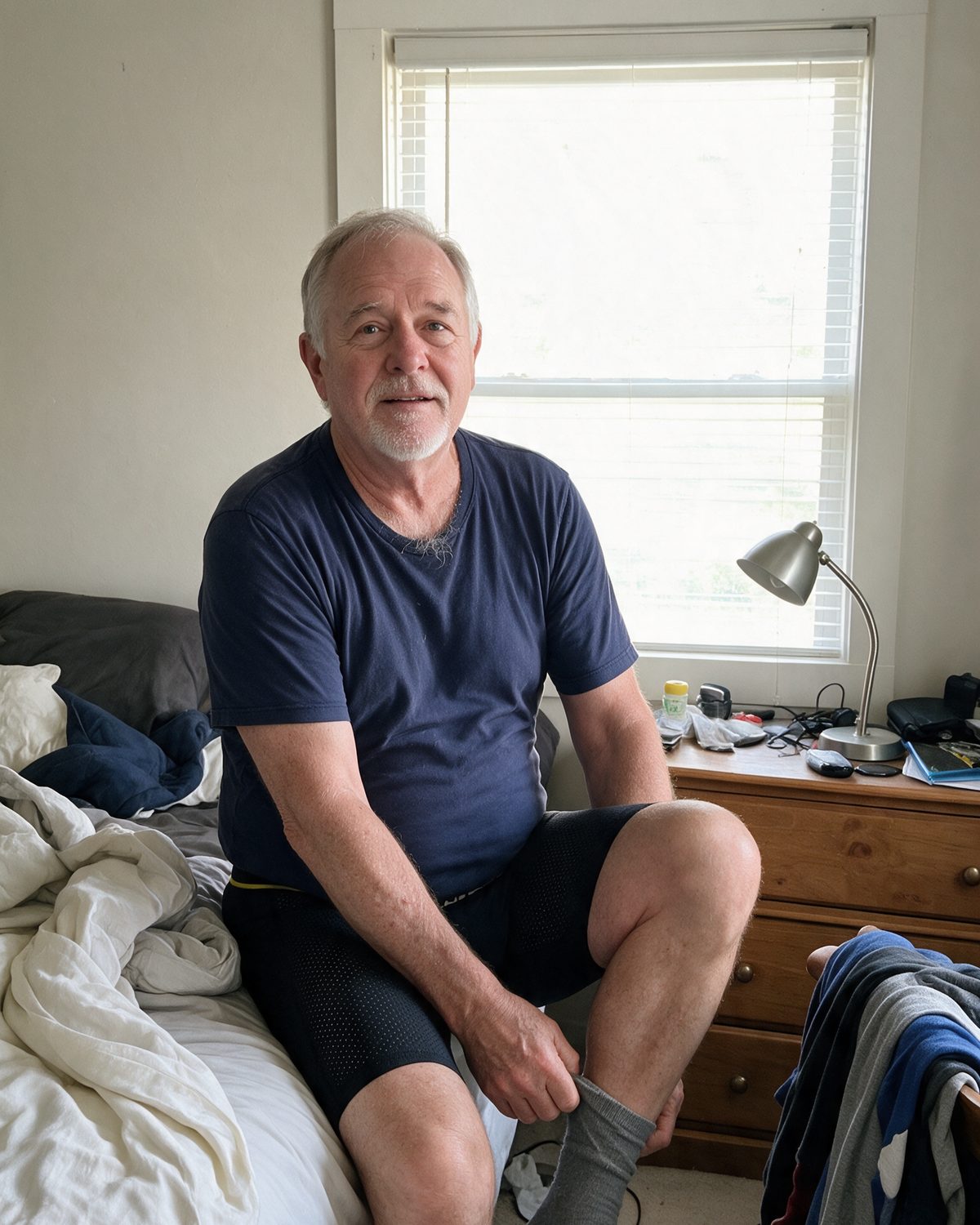 David sitting on the edge of his bed in BoxHero 2.0
