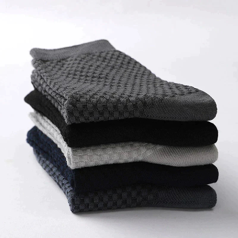 3 Pairs Of Premium Bamboo Fiber Socks (Black - Dark Grey - White)