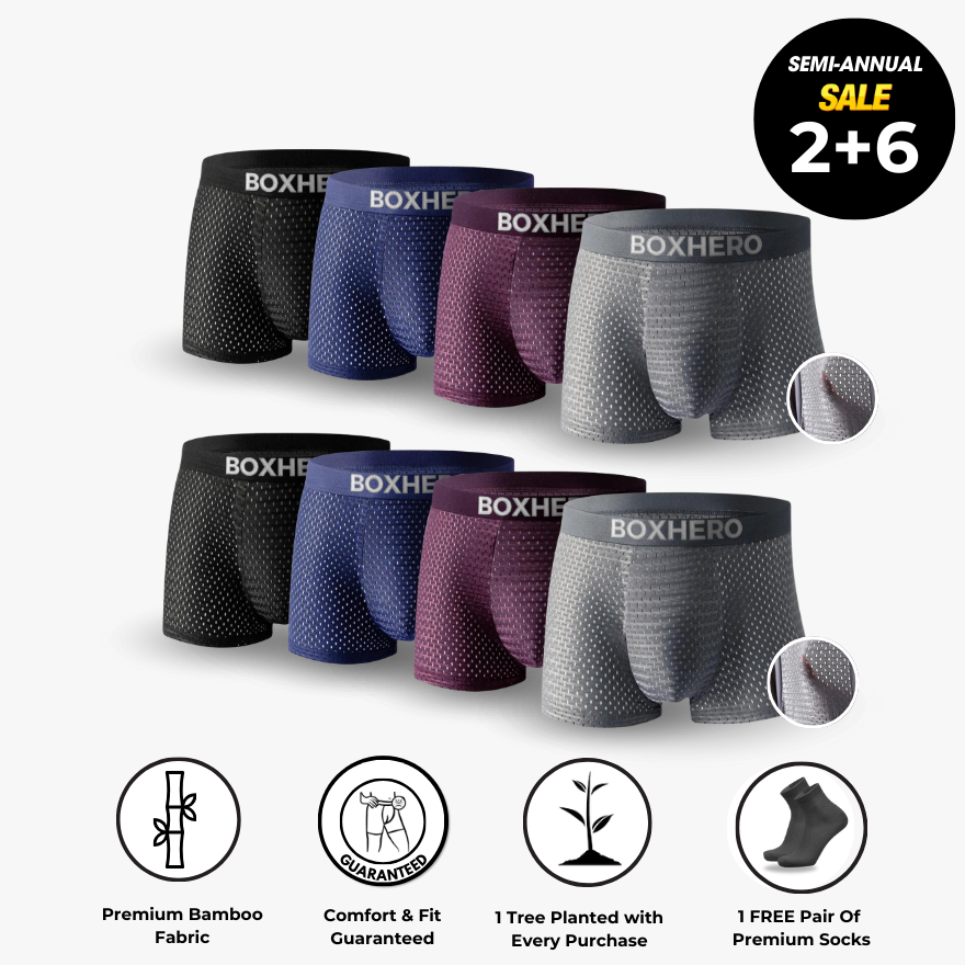 BOXHERO BAMBOO FIBRE BOXER SHORTS  1.0 - FOR ALL-DAY COMFORT & SUSTAINABILITY