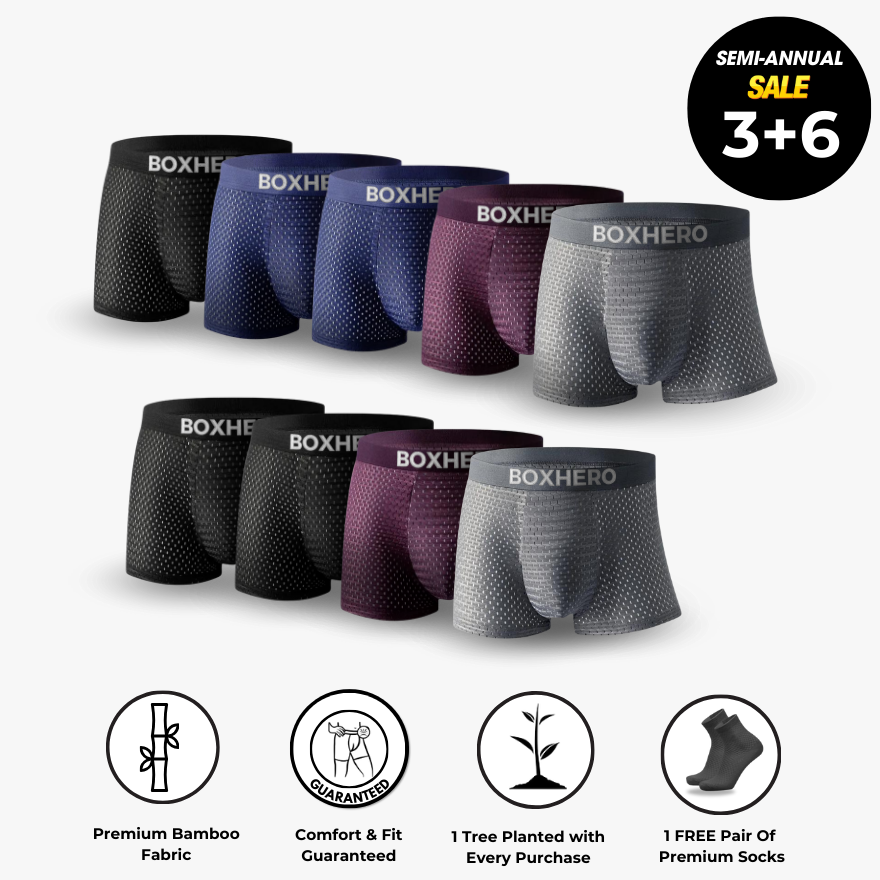 BOXHERO BAMBOO FIBRE BOXER SHORTS  1.0 - FOR ALL-DAY COMFORT & SUSTAINABILITY