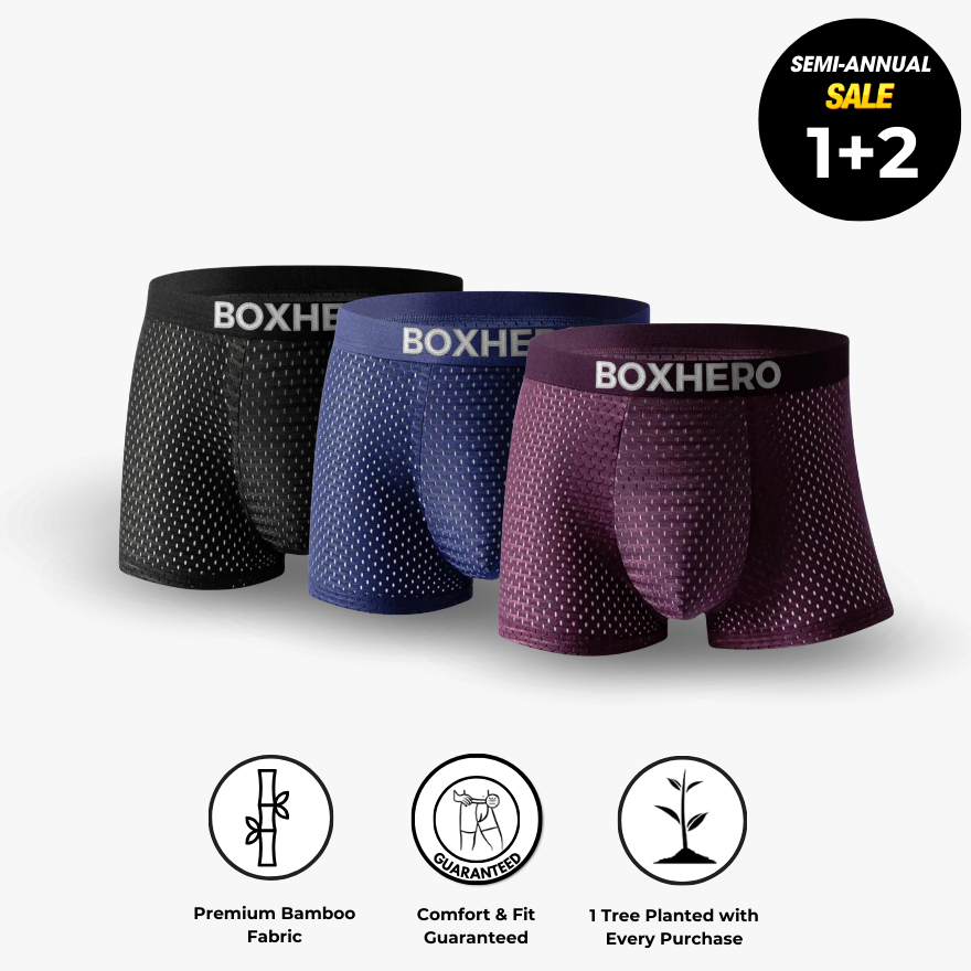 BOXHERO BAMBOO FIBRE BOXER SHORTS  1.0 - FOR ALL-DAY COMFORT & SUSTAINABILITY