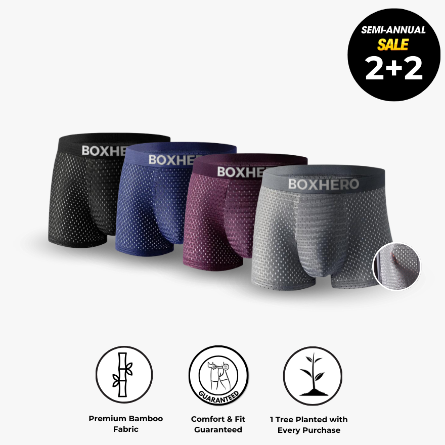 BOXHERO BAMBOO FIBRE BOXER SHORTS  1.0 - FOR ALL-DAY COMFORT & SUSTAINABILITY