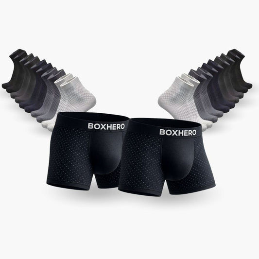 2-Pack Black + 8 Socks - PREMIUM BAMBOO FIBRE