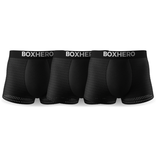 3-Pack Black - PREMIUM BAMBOO FIBRE BOXER SHORTS 1.0