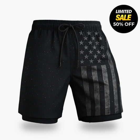 BoxHero USA Quick-Dry Swim Trunks with Built-In Liner