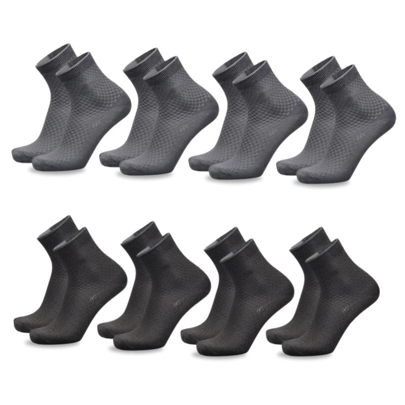 3 Pairs Of Premium Bamboo Fiber Socks (Black - Dark Grey - White)