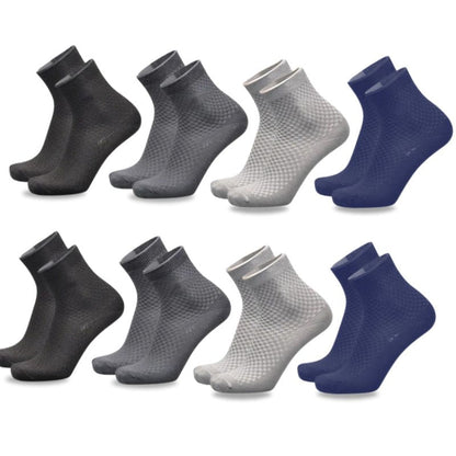 3 Pairs Of Premium Bamboo Fiber Socks (Black - Dark Grey - White)