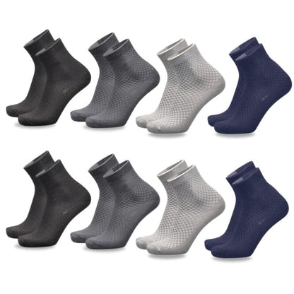 3 Pairs Of Premium Bamboo Fiber Socks (Black - Dark Grey - White)