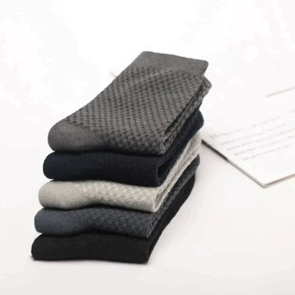 3 Pairs Of Premium Bamboo Fiber Socks (Black - Dark Grey - White)