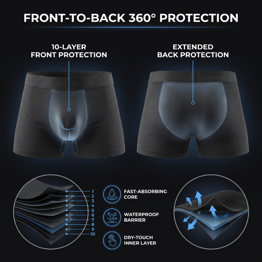 Finally — Boxers That Keep You Dry All Day. No Pads. No Diapers. No One Knows.