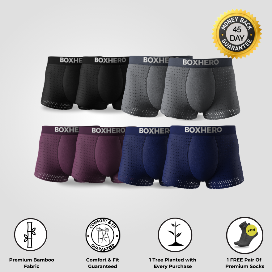 BOXHERO BAMBOO FIBRE BOXER SHORTS  1.0 - FOR ALL-DAY COMFORT & SUSTAINABILITY