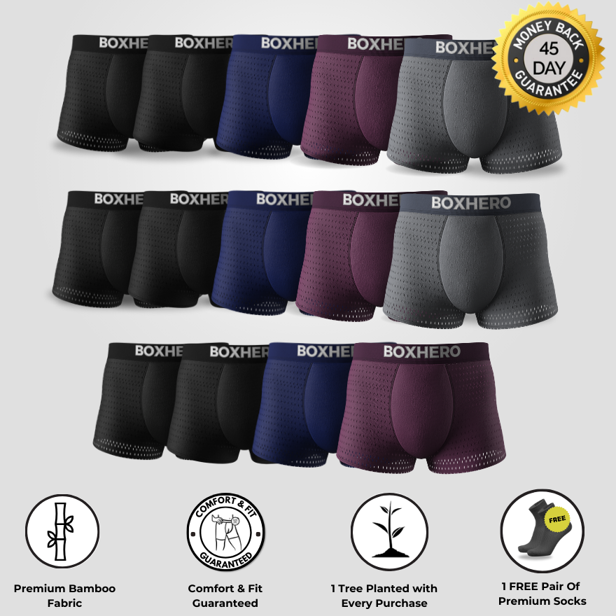 BOXHERO BAMBOO FIBRE BOXER SHORTS  1.0 - FOR ALL-DAY COMFORT & SUSTAINABILITY