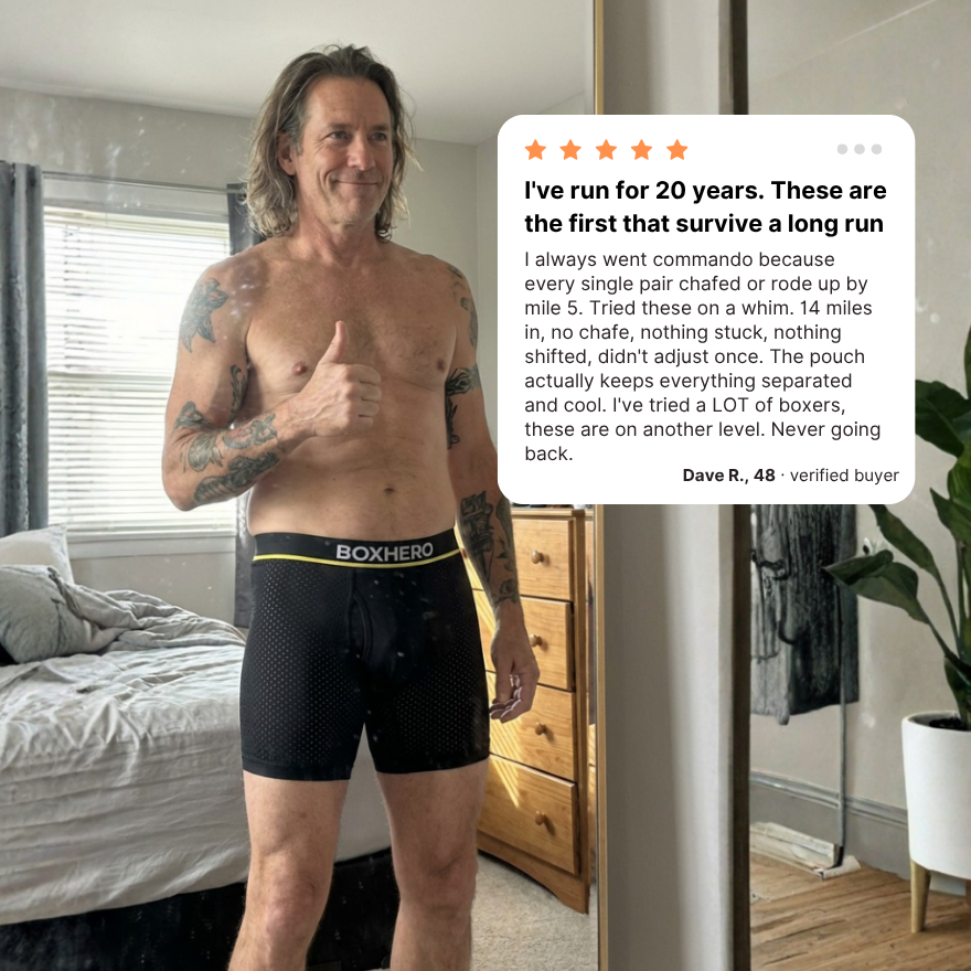 Finally — Running Boxers That Don't Chafe, Ride Up, or Stick to Your Thighs.