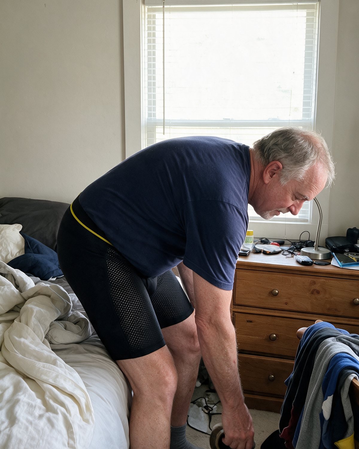 A man bending over in BoxHero 2.0, legs staying in place