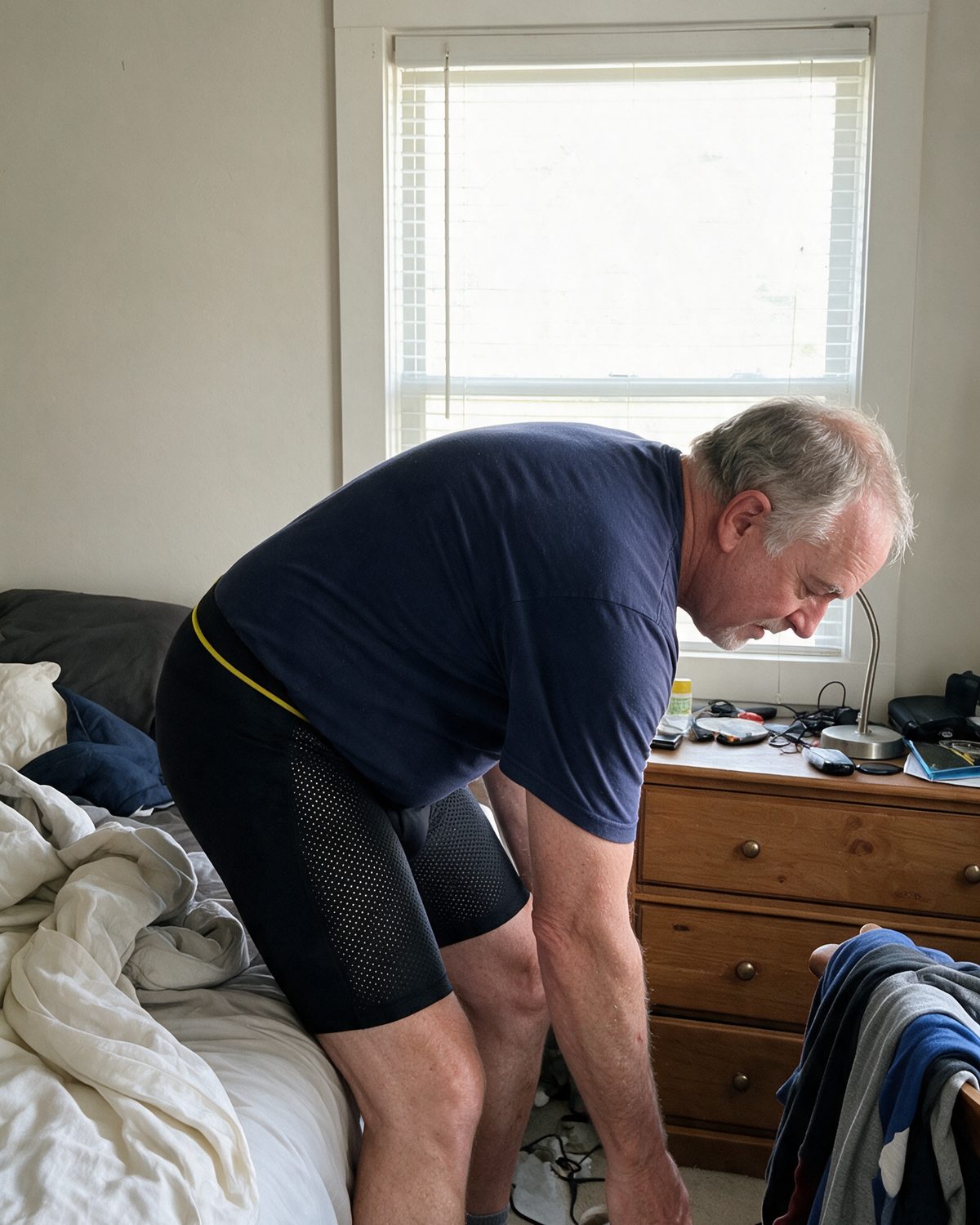 David bending over in BoxHero 2.0, legs staying in place